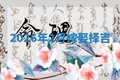 2026年2月嫁娶择吉