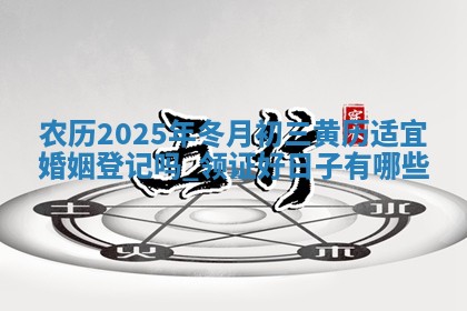农历2025年冬月初三黄历适宜婚姻登记吗,领证好日子有哪些 农历2025年冬月初三黄历适宜婚姻登记吗,领证好日子有哪些