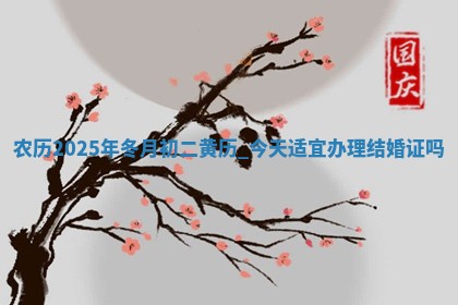 农历2025年冬月初二黄历:今天适宜办理结婚证吗 农历2025年冬月初二黄历:今天适宜办理结婚证吗