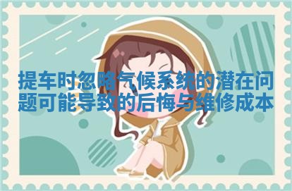 提车时忽略气候系统的潜在问题可能导致的后悔与维修成本